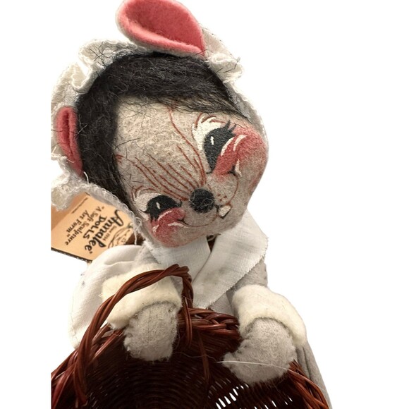 Annalee Mobilitee Vintage Mouse Pilgrim Basket With Tags 3074 - Picture 3 of 8